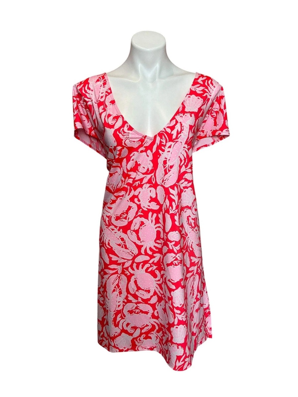 Lilly Pulitzer for Target Pink and Red Crab Print Swim Coverup